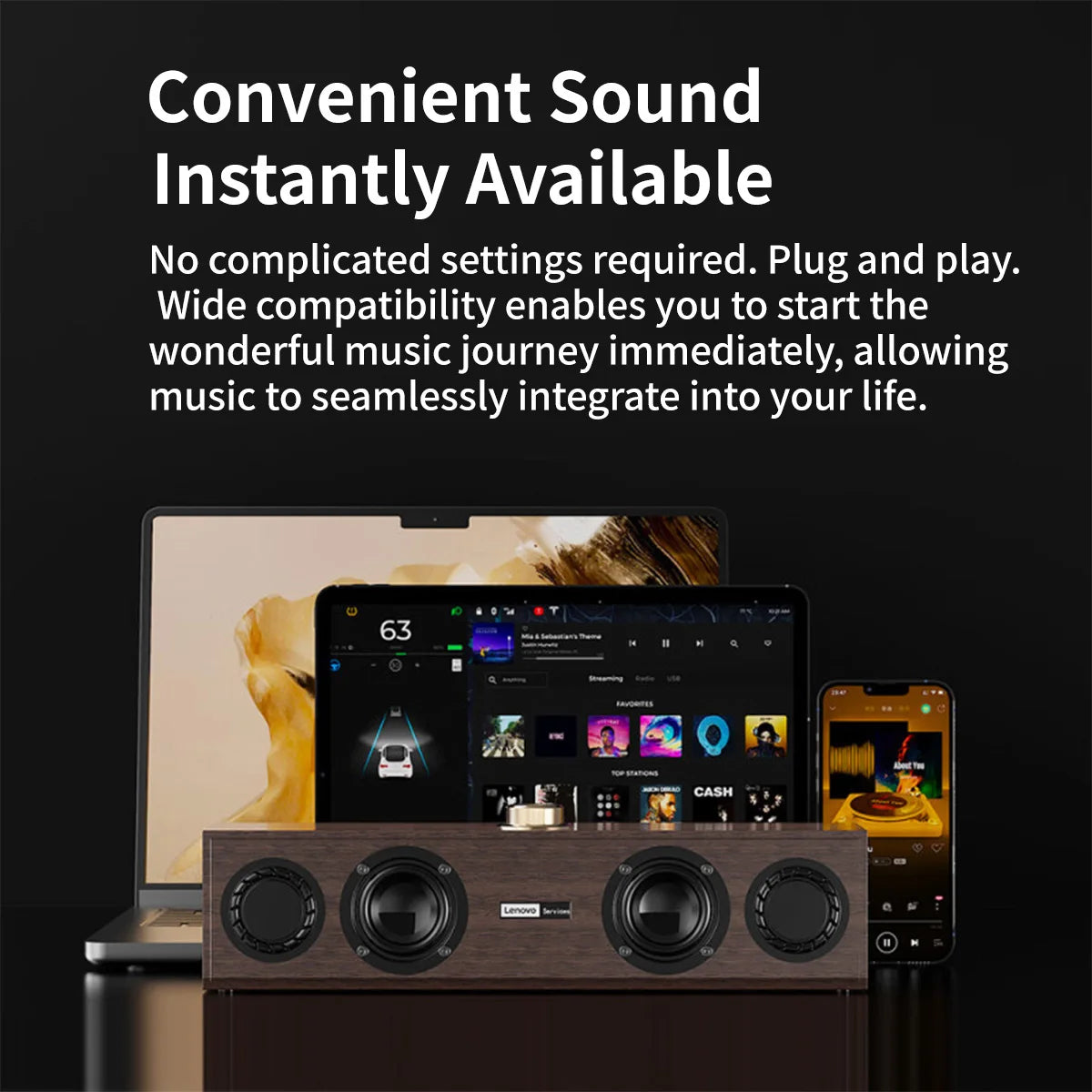 Multimedia Bluetooth Speaker Dual-Mode Wired & Wireless Retro Subwoofer for TV, PC & Mobile (USB Powered)