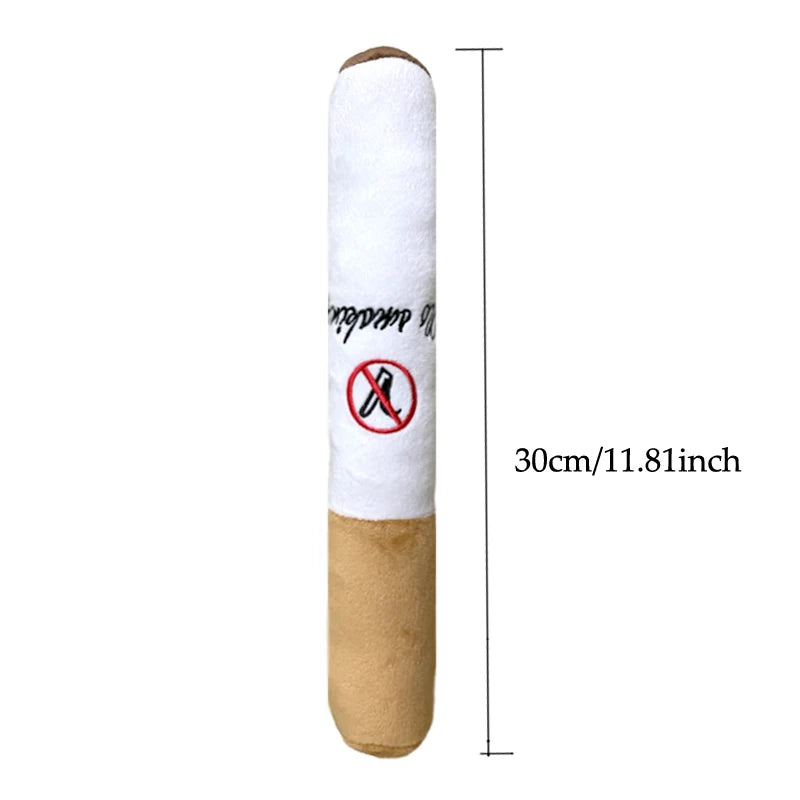 Dog Squeaky Plush Cigarette Toy, Bite-Resistant Chew & Interactive Molar Play