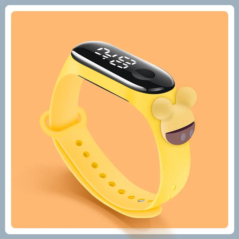 Kids LED Touch Sports Watch – Silicone Digital Bracelet, 45mm Waterproof (5ATM) Cartoon Character Design for Girls & Boys