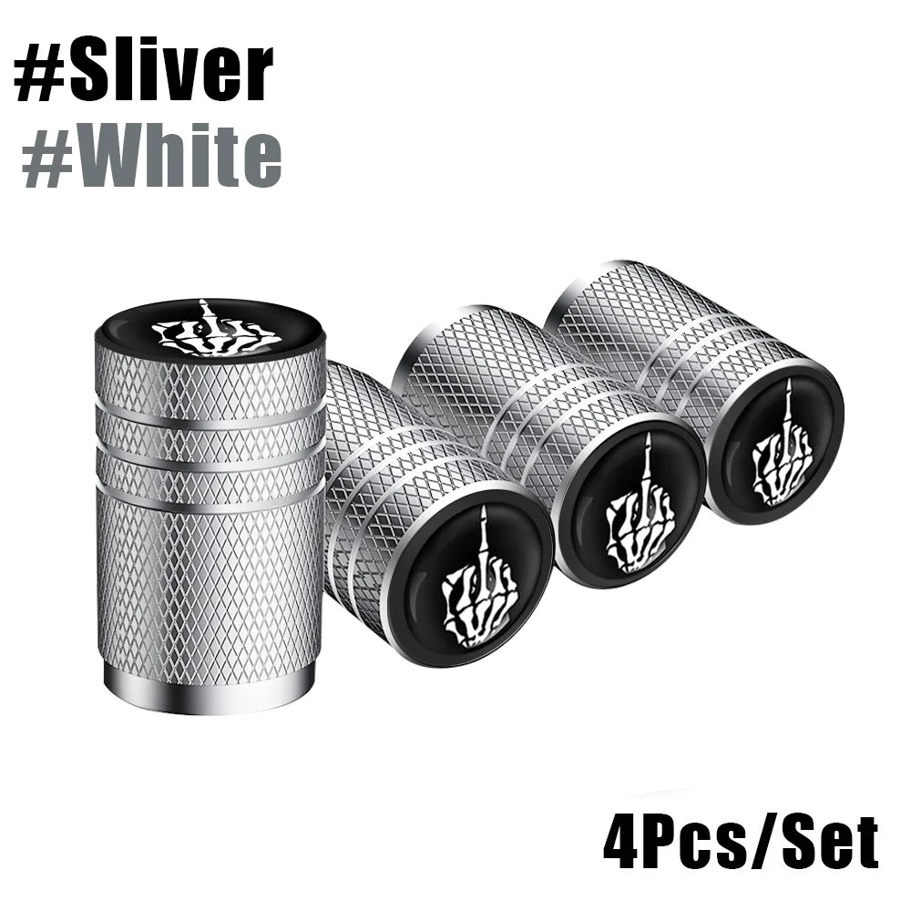 4-Pack Aluminum Tire Valve Stem Caps — Universal Dustproof Air Valve Caps for Car, Bike & Motorcycle