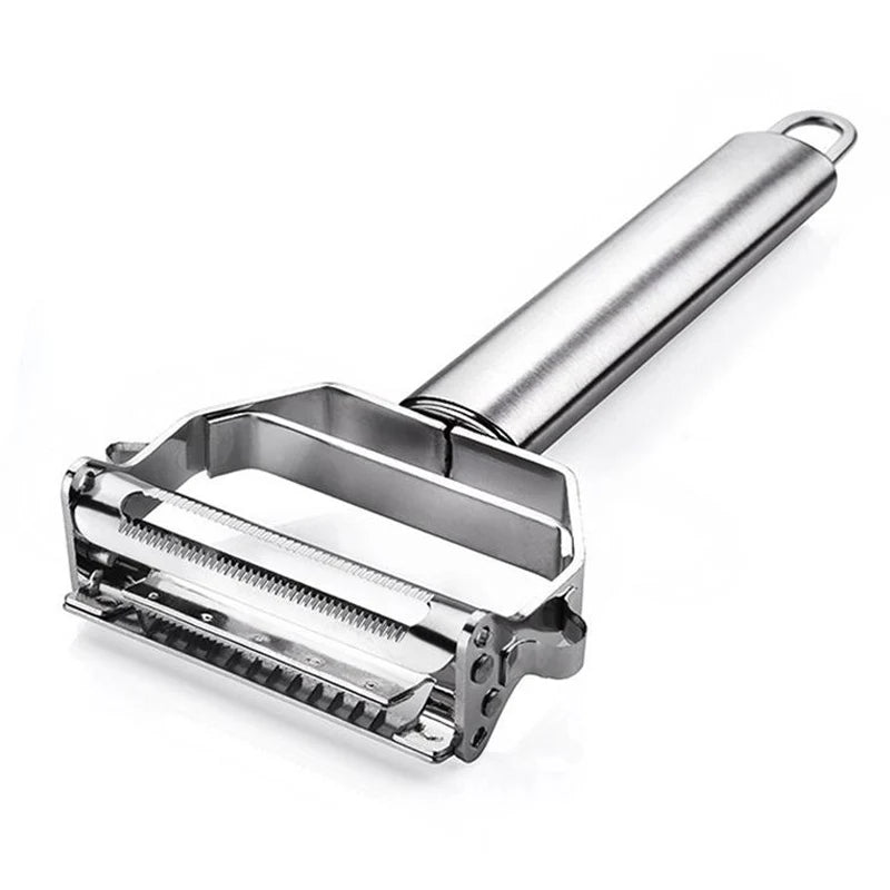Stainless Steel 2-in-1 Vegetable Peeler & Slicer – Rotary Potato Peeler, Carrot Grater & Julienne Shredder