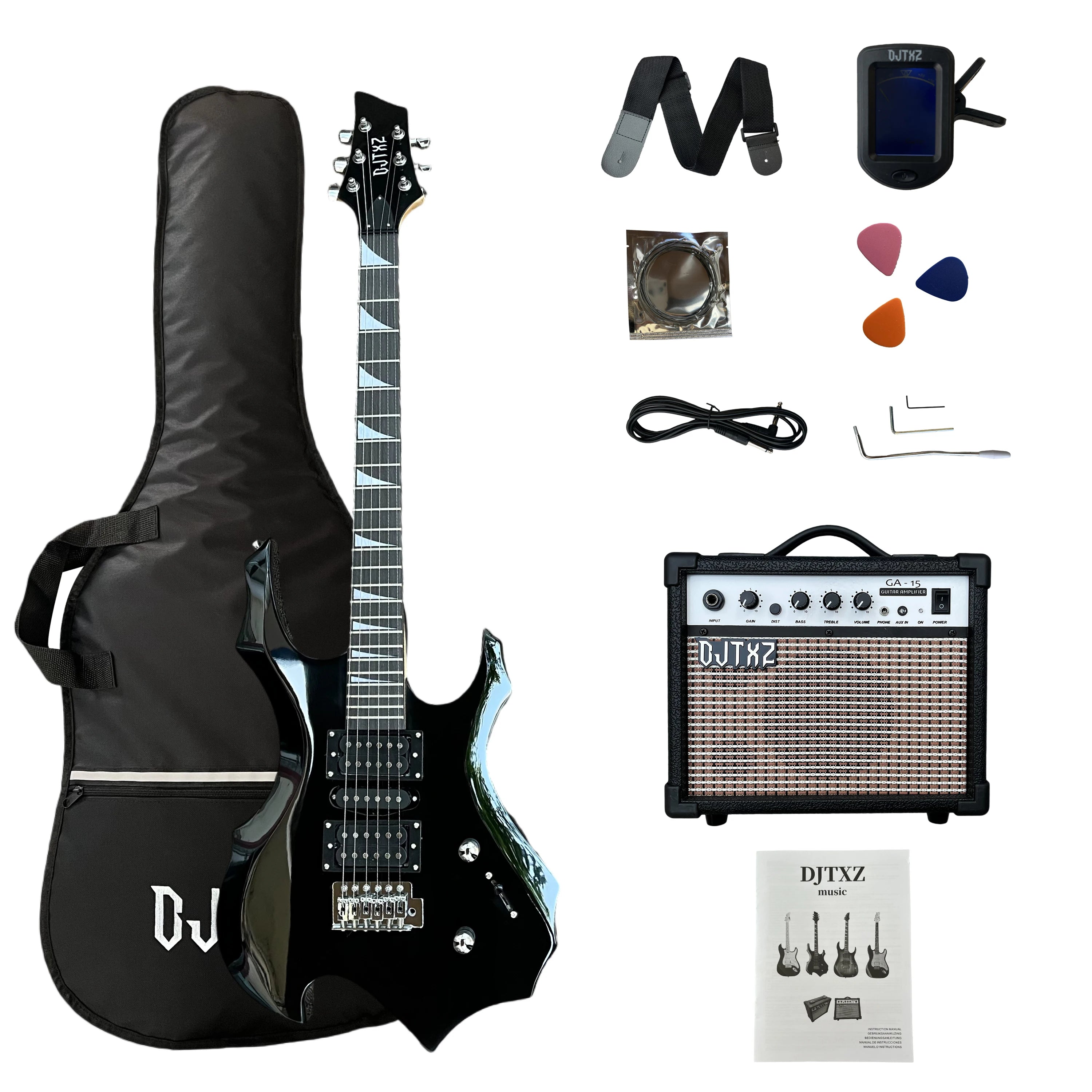 Electric Guitar Set with Built-In Speaker Amplifier – Alien Design Practice & Performance Guitar
