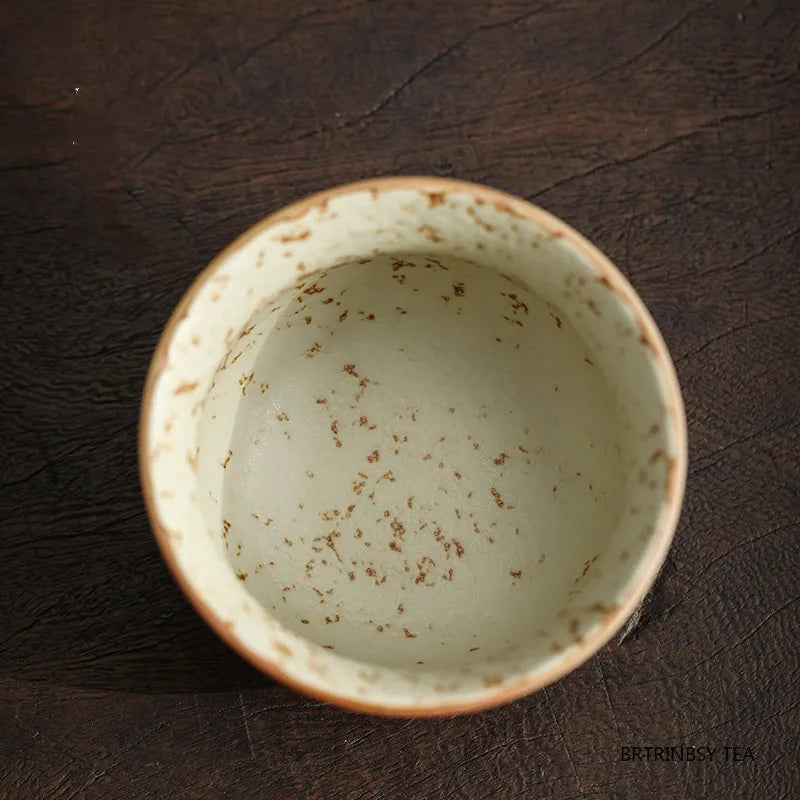 Handmade Floral Ceramic Tea Cup 45ml (1.5 fl oz) - Vintage Travel Teacup for Personal Tea & Meditation, 1-Pack