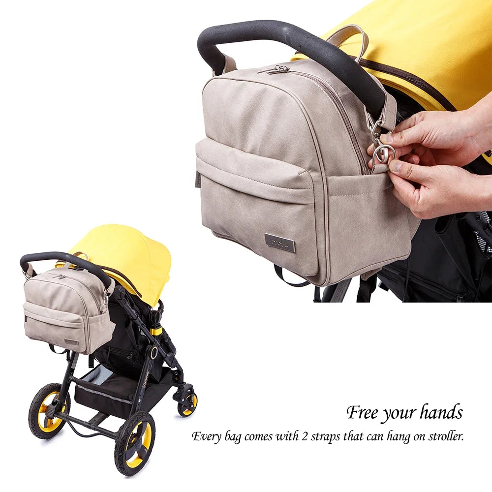 Waterproof Multi-Function Diaper Backpack for Moms - Stylish Nappy Changing Bag