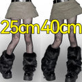 Plush Artificial Fur Leg Warmers 1/2 Pair Knee-Length Thermal Socks for Women & Girls 25/40 cm