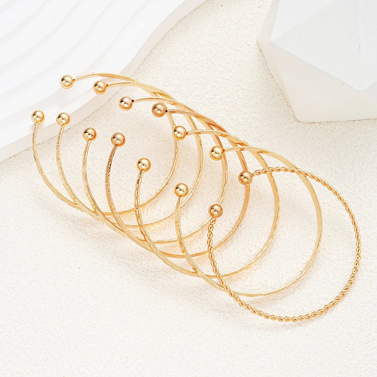 Boho Geometric Gold Cuff Bracelet for Women - Fashion Metal Cuff, Tracker-Inspired Style