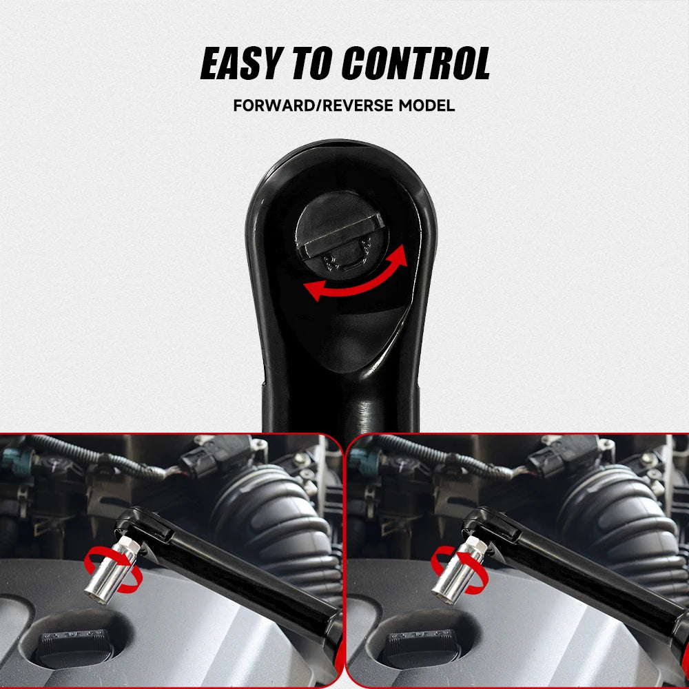 Extended Electric Ratchet Wrench 3/8" Drive 18V Brushless High Torque 80 N·m (0–85 ft·lb) Cordless