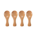 4-Pack Mini Wooden Spoons Small Short-Handle Sugar Salt Spice Scoops for Coffee Tea & Baby Feeding