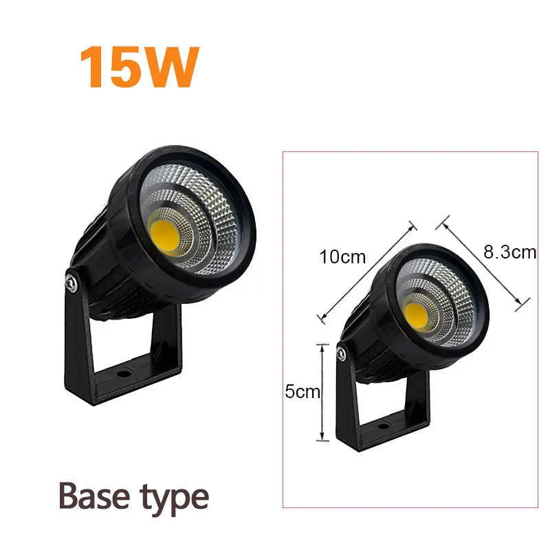 LED COB Spike Garden Path Light - 5W–20W Waterproof Outdoor Lawn Spotlight, AC85–265V / DC12–24V