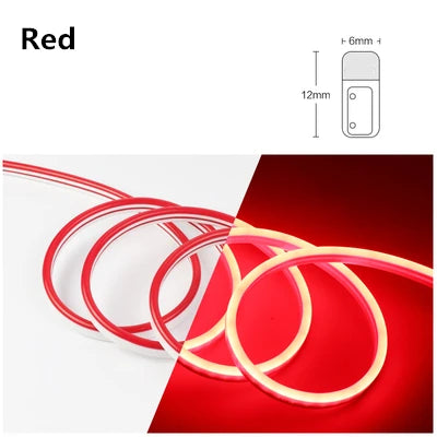 6mm LED Neon Flex Strip Waterproof Rope Light 5V/12V/24V for DIY Signs - Red Green Blue Yellow Pink White