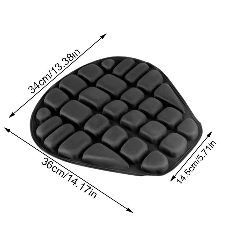 Universal Motorcycle Seat Cushion 34cm (13.4in) — Ergonomic EVA Foam Core with Lycra Cover, Breathable Anti-Slip Pad for Motorbike & Electric Bike