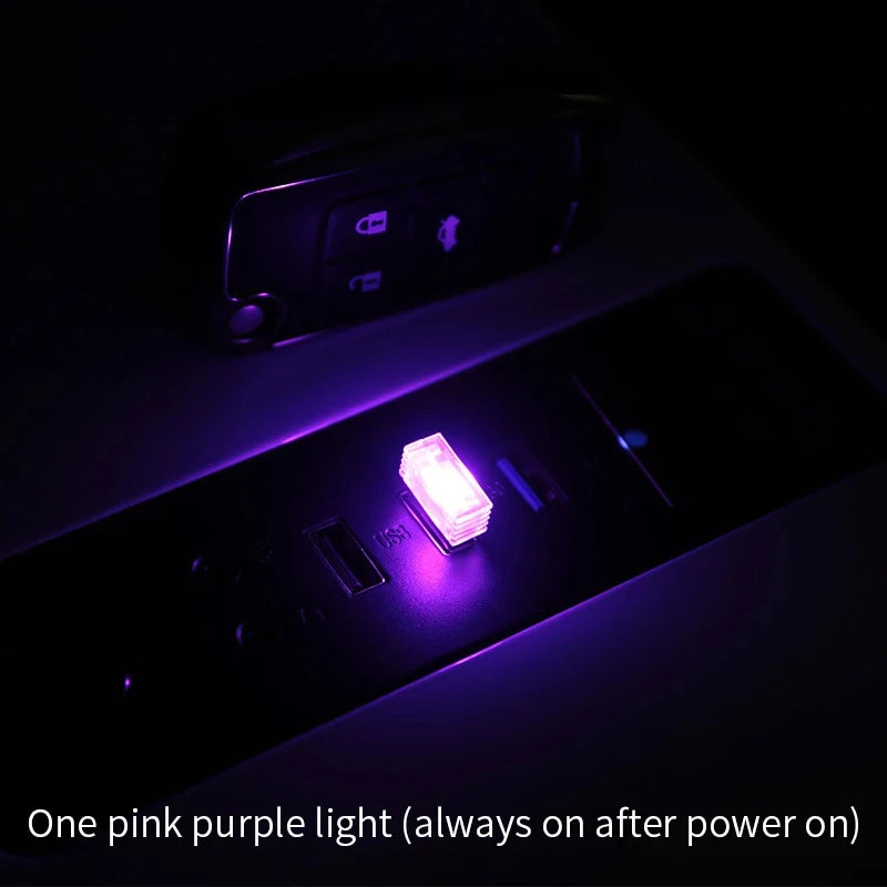 Mini USB LED Car Ambient Light - Colorful Interior Atmosphere Lamp with Emergency Mode