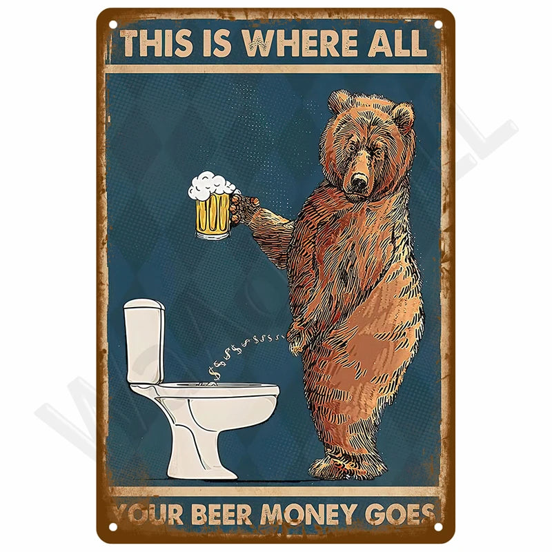 Retro Metal Wall Sign 20 x 30 cm (7.8 x 11.8 in) Vintage Tin Bedroom Wall Art