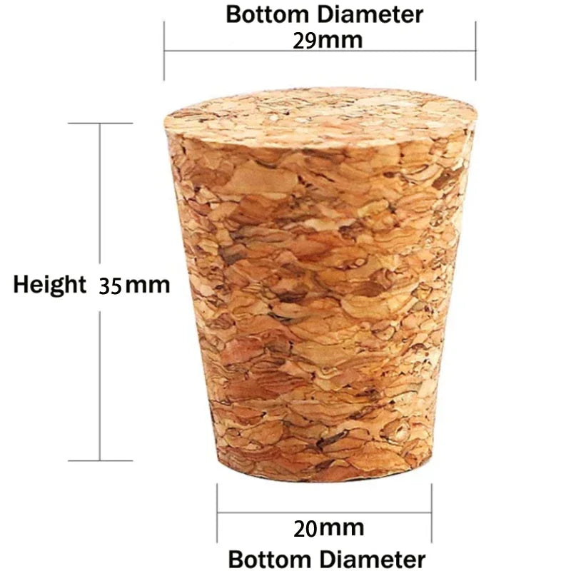 Wooden Conical Cork Stoppers - 5/10/20/50 Pack for Wine Bottles, Crafts & DIY