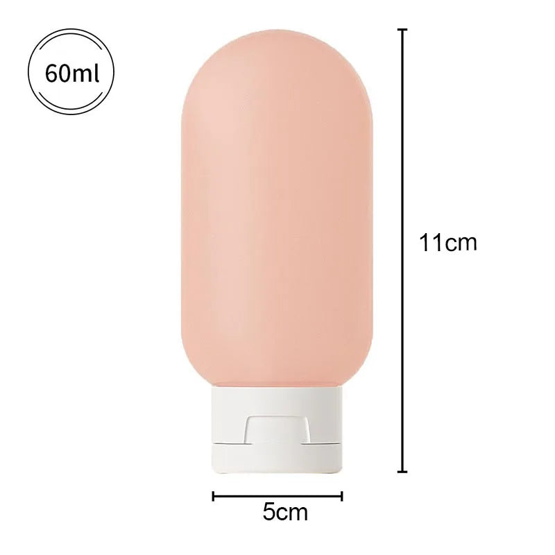60 ml (2 fl oz) Silicone Travel Bottles Set – Refillable TSA-Friendly Travel Toiletry & Shampoo Bottles