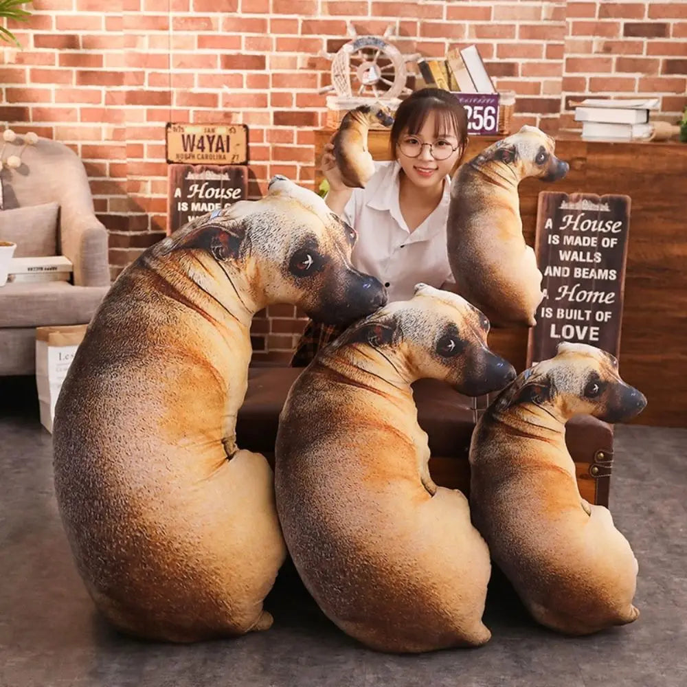 Lifelike Hound Dog Throw Pillow 3D Plush Cushion – Soft Pet Accent Pillow for Home & Office, 20 cm / 50 cm (7.9 in / 19.7 in)