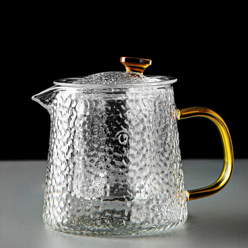 Heat-Resistant Borosilicate Glass Teapot 450 mL (15.2 oz) — Kung Fu Tea Kettle for Puer, Coffee & Office