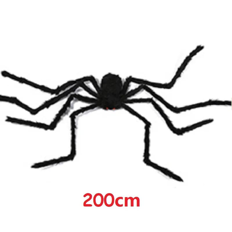 Giant Round Spider Web (150–250 cm / 59–98 in) with Large Hairy Fake Spider – Halloween Yard & Door Scare Prop