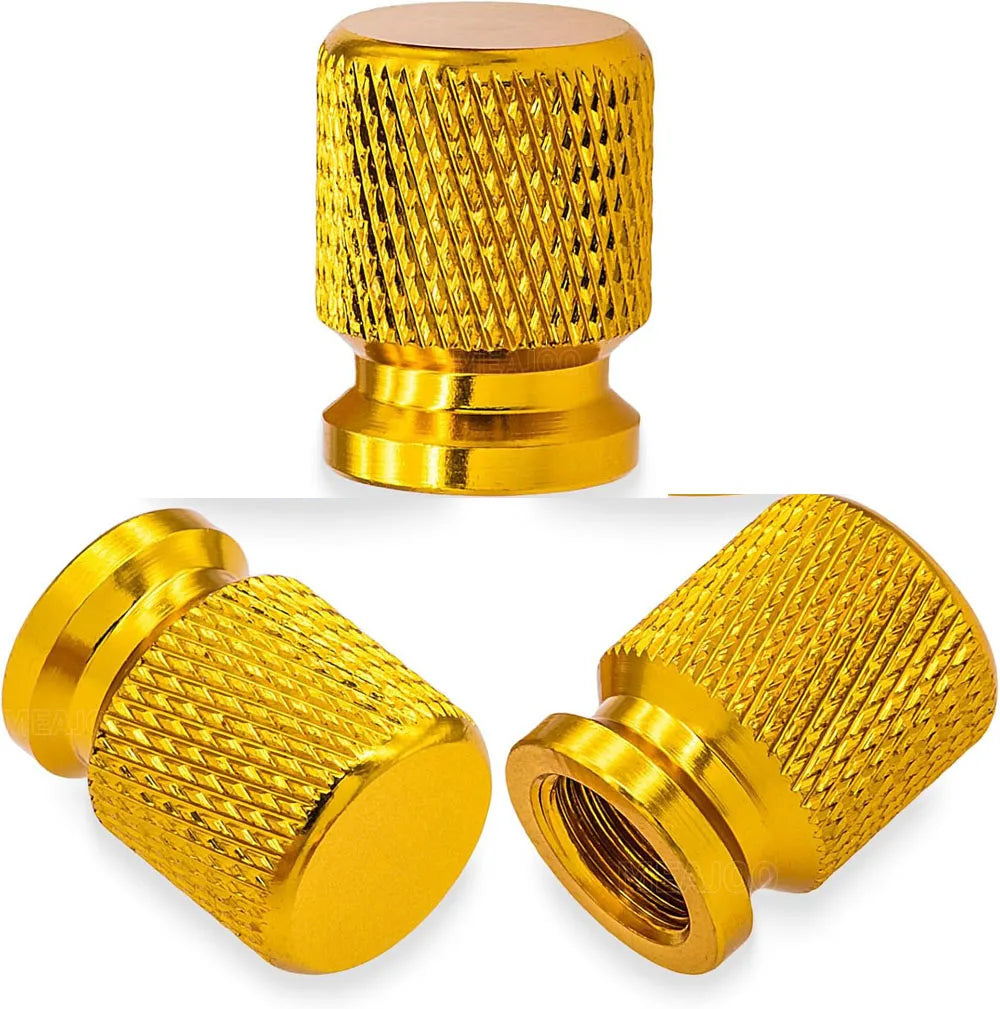 Aluminum Tire Valve Stem Caps 16 x 12mm (0.63 x 0.47 in) Universal 8mm Thread - Metal Valve Caps for Car Bike SUV Truck