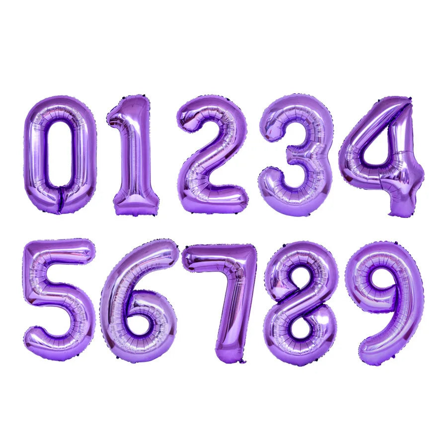 32-Inch (81 cm) Multicolor Foil Number Balloons 0-9 Helium-Compatible Birthday & Anniversary Party Decorations