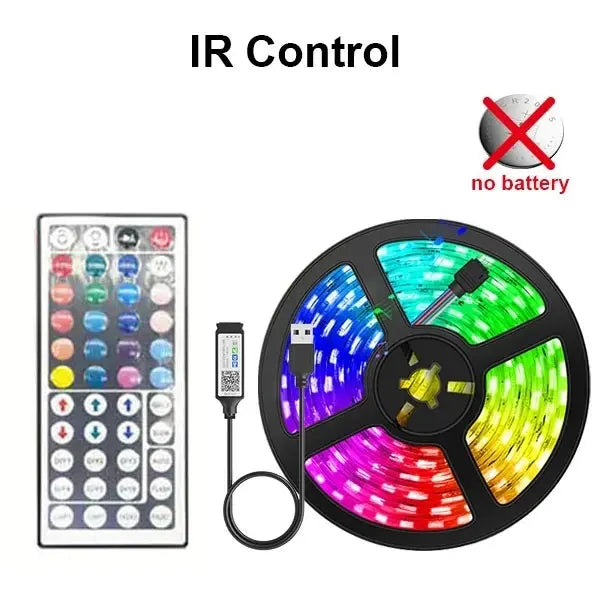 5050 USB 5V RGB LED Strip Light – Bluetooth & WiFi App + Remote Controlled Flexible Tape for TV Backlight, Room and Party Lighting