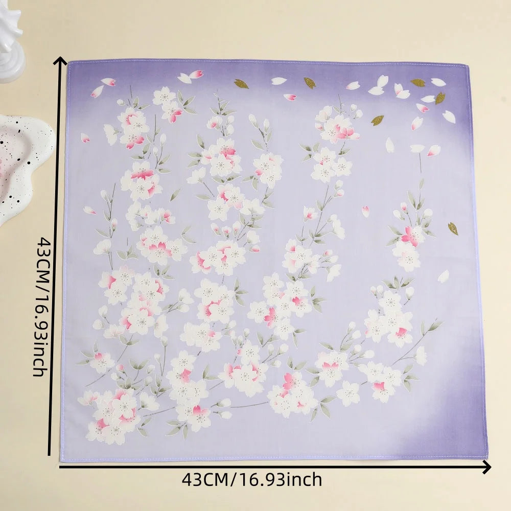3-Pack Pure Cotton Floral Women's Handkerchiefs - 17 x 17 in (43 x 43 cm) Absorbent Wedding Handkerchiefs for Bride and Mother
