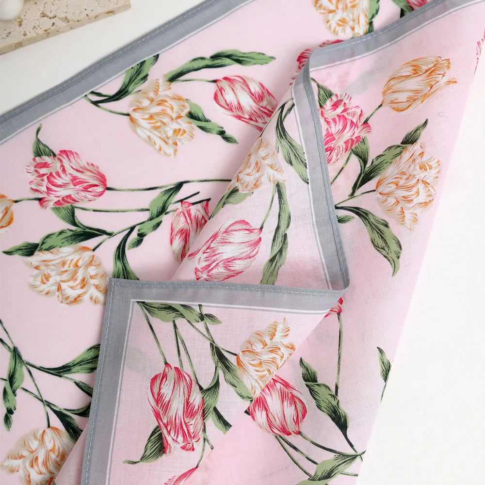 3-Pack Cotton Floral Handkerchiefs for Women — Pocket Handkerchiefs & Sweat Towels for Weddings, Mother's Day, Business Gifts