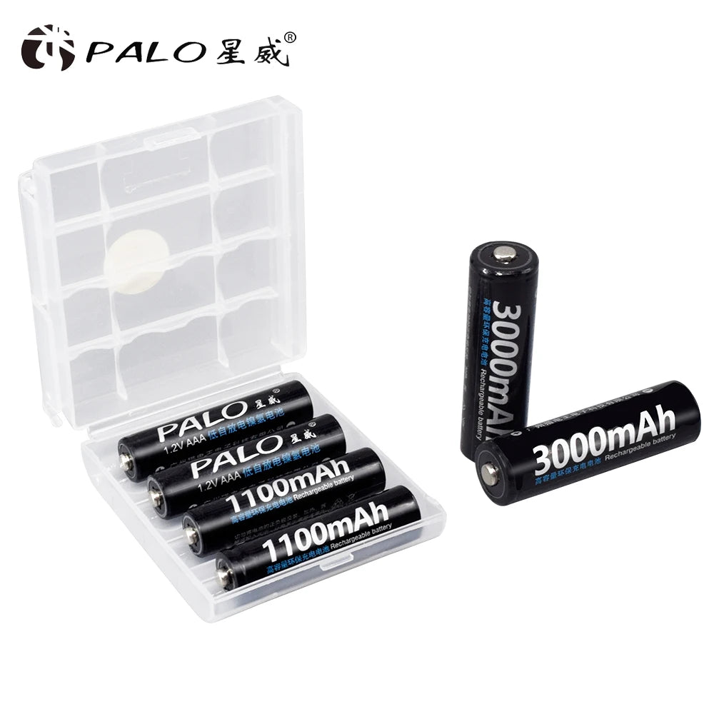 1.2V Ni-MH Rechargeable AA & AAA Batteries with 8-Slot Charger - AA 3000mAh / AAA 1100mAh