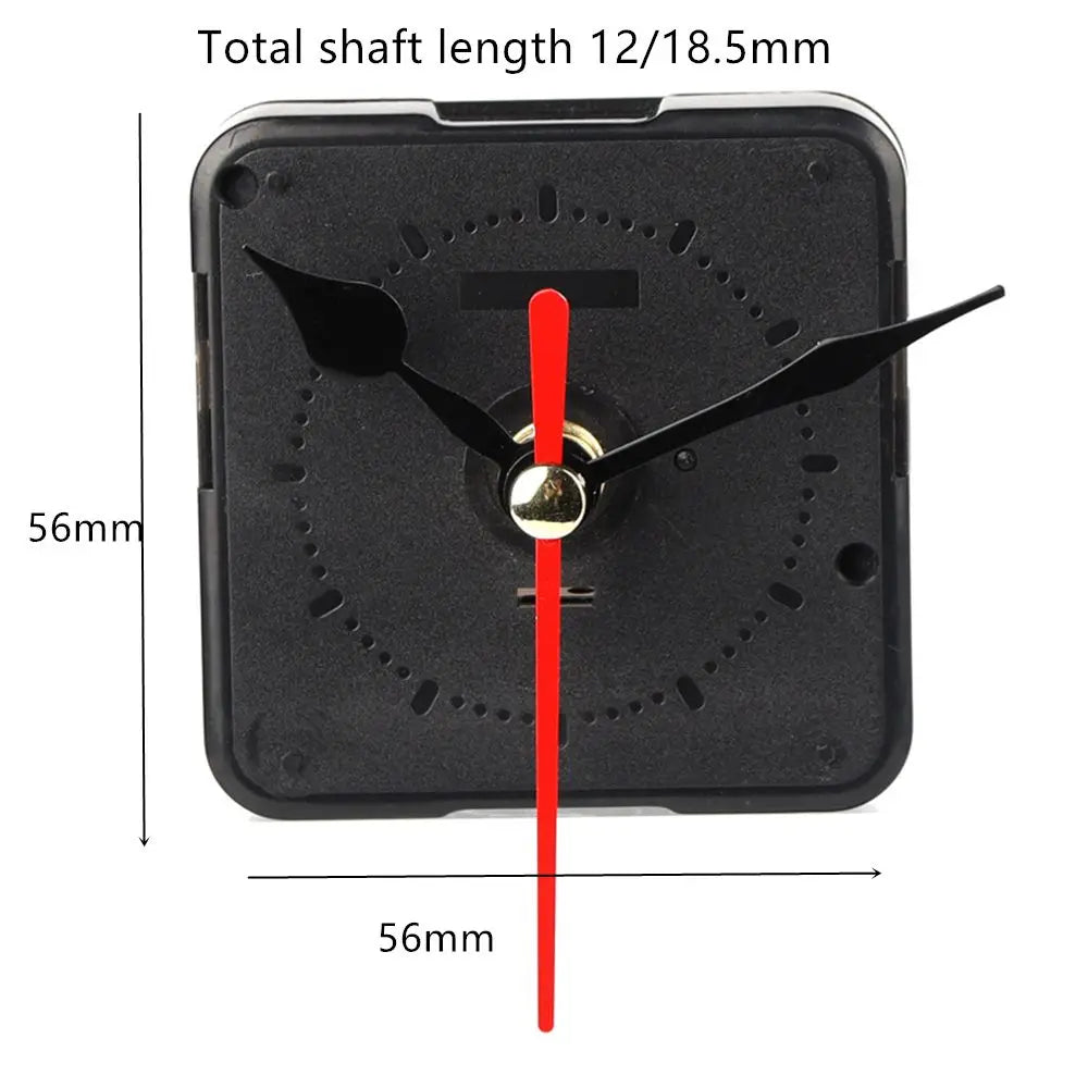 Silent Sweep Quartz Clock Movement Mechanism – 56mm (2.20 in) DIY Wall Clock Repair Kit, Shaft 12mm / 18.5mm (0.47 / 0.73 in)