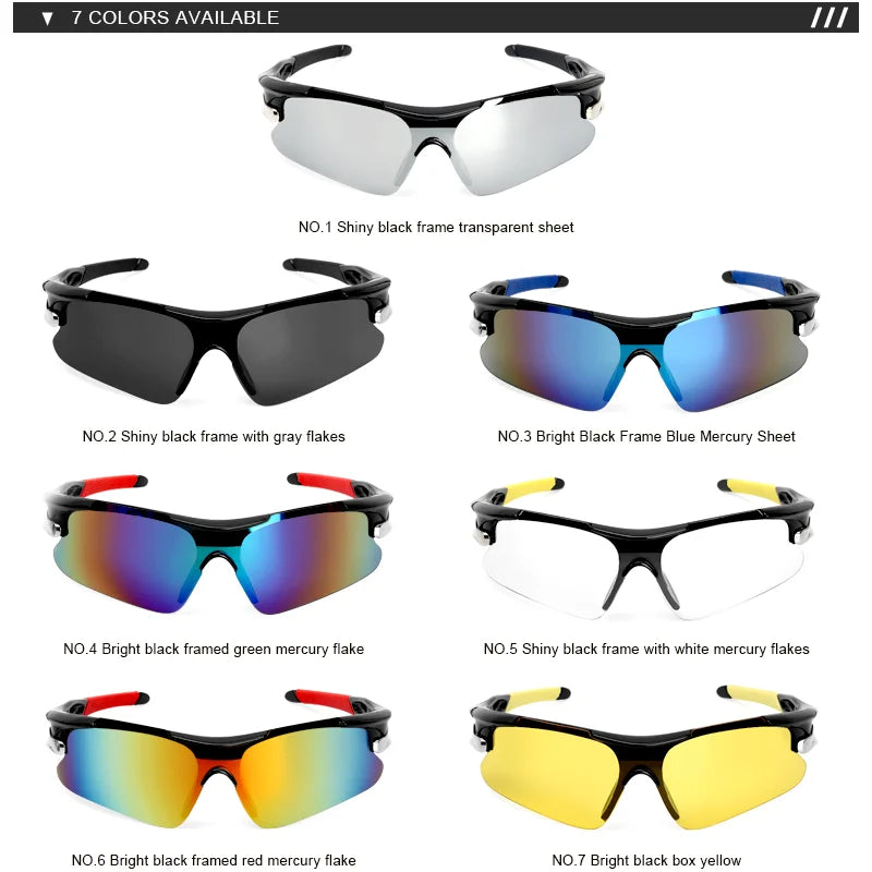UV400 Cycling Sunglasses - Polycarbonate MTB & Road Bike Windproof Riding Glasses (Unisex)