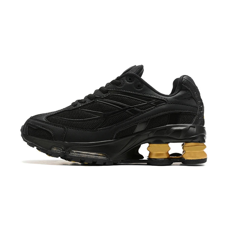 Men's Black Gold Cushioned Running Shoes - Outdoor Sports Sneakers, EU Sizes 40-45