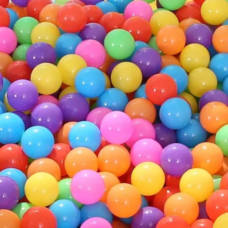 100-Pack 2.2 in (55 mm) Colorful Plastic Ocean Balls — Soft Non-Toxic Pool & Ball Pit Toys for Kids