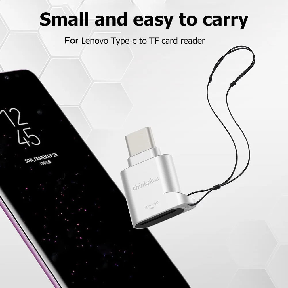 USB-C Micro SD Card Reader Mini Metal TF/TransFlash Type-C OTG Adapter – Portable Memory Card Reader (Up to 512GB)