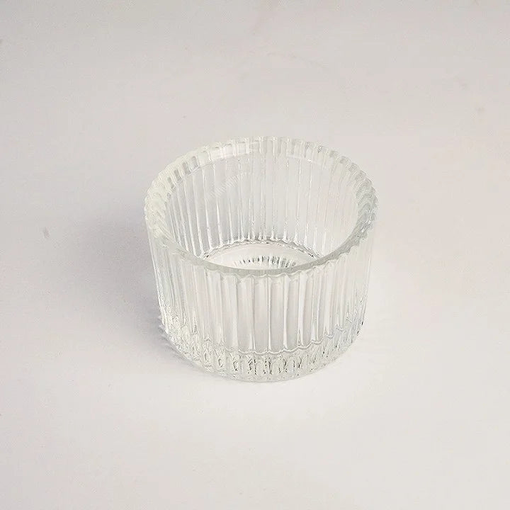 2-Pack Clear Glass Tealight Candle Holders – Small Mini Candlestick Table Centerpiece for Wedding, Home & Party