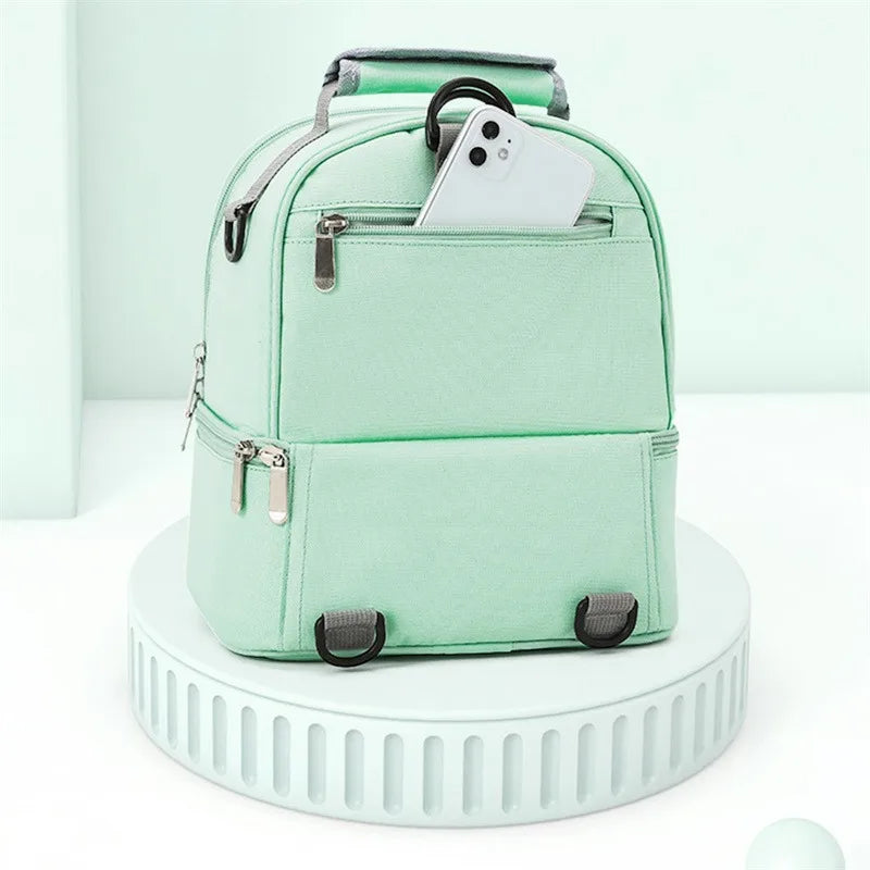 Insulated Double-Layer Large Capacity Mommy Bag – Travel Picnic Diaper & Lunch Backpack