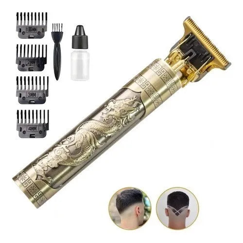 Rechargeable Hair Clipper & Electric Shaver Grooming Kit — Dragon Design, USB Rechargeable