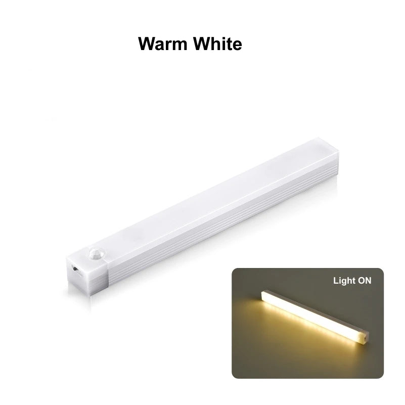 USB Rechargeable Motion Sensor LED Bar Light – Wireless Magnetic Cabinet Night Light, 10/20/30/50 cm (3.9/7.9/11.8/19.7 in), 3-Color