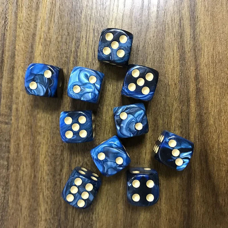 5-Piece 16mm Two-Color 6-Sided Acrylic Dice Set – Board Game & Puzzle Accessory