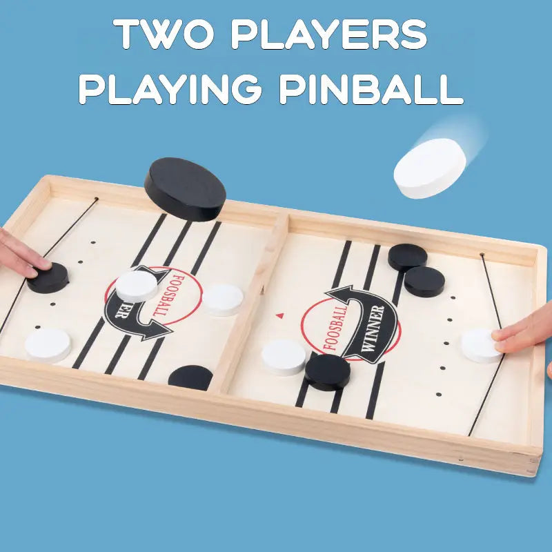 Wooden Multi-Game Tabletop Set – Catapult Chess, Foosball & Table Hockey – Family Interactive Board Game for Kids & Adults, Ages 4+