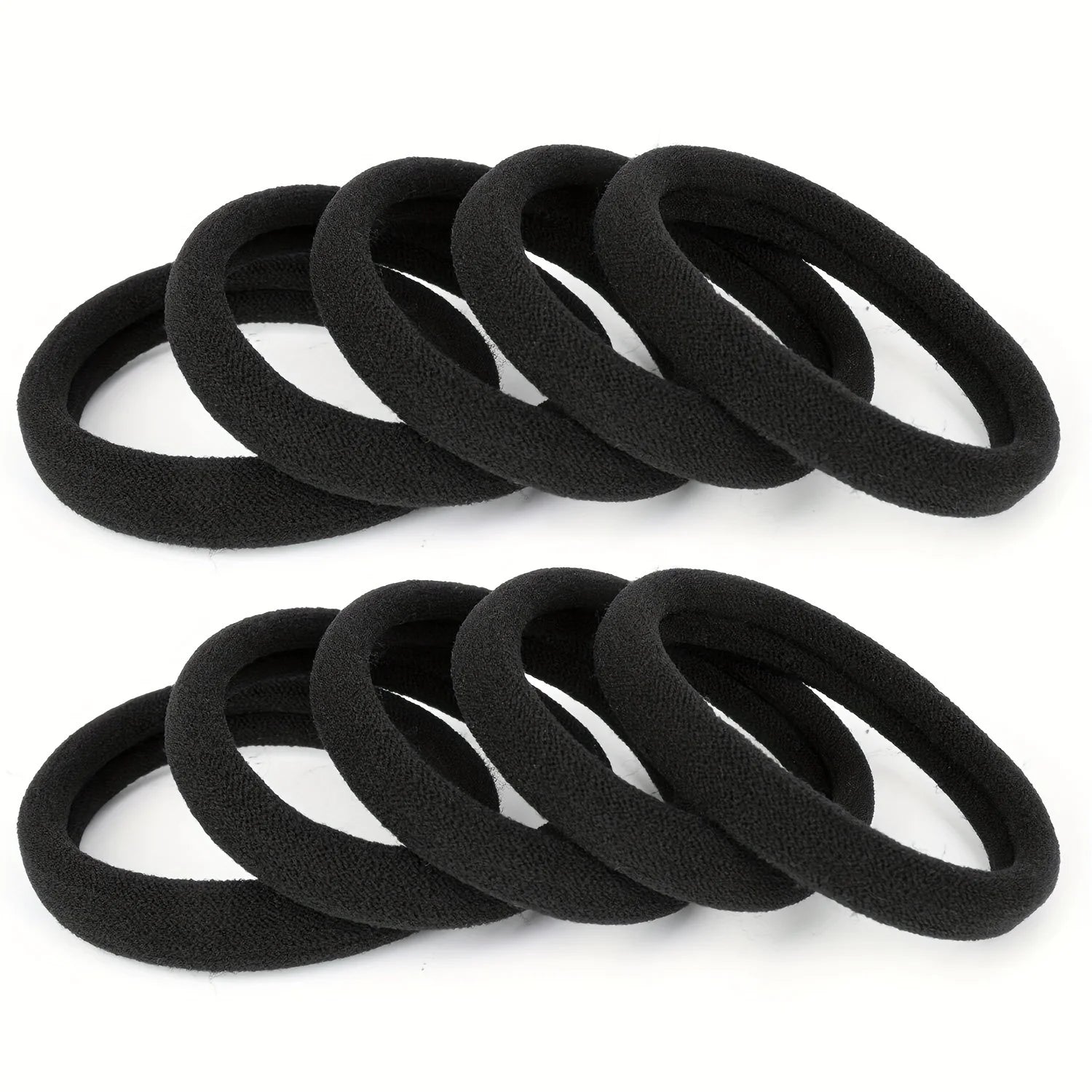 100-Pack Black Seamless Elastic Hair Ties for Women and Girls, No-Damage High Elastic Ponytail Bands
