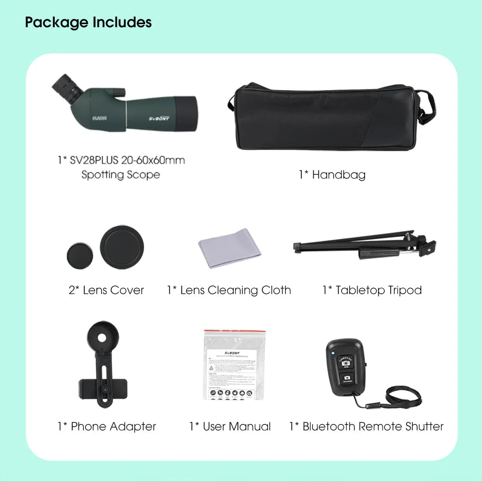 25-75x Spotting Scope — 50/60/70mm Objective Porro Prism Monocular with Phone Adapter & Mini Tripod for Bird Watching, Hunting, Archery, Camping