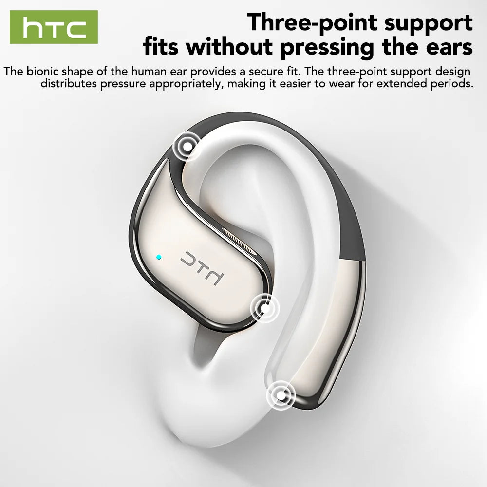 Bluetooth 6.0 Open-Ear Gaming Earbuds with AI Real-Time Translation, Surround Stereo Ear-Hook Sports Headphones for Running & Travel