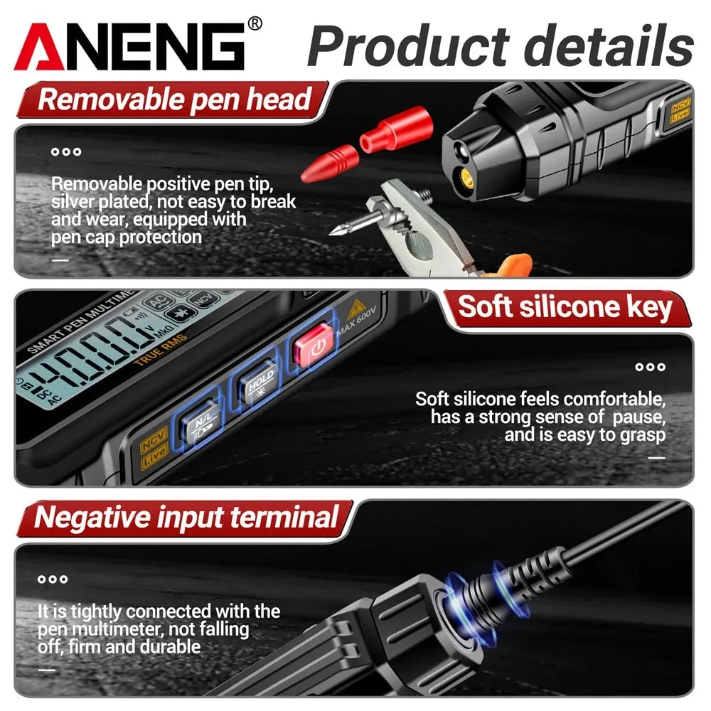Pen Multimeter & NCV Non-Contact AC/DC Voltage Test Pen Combo with Double-Head Screwdriver