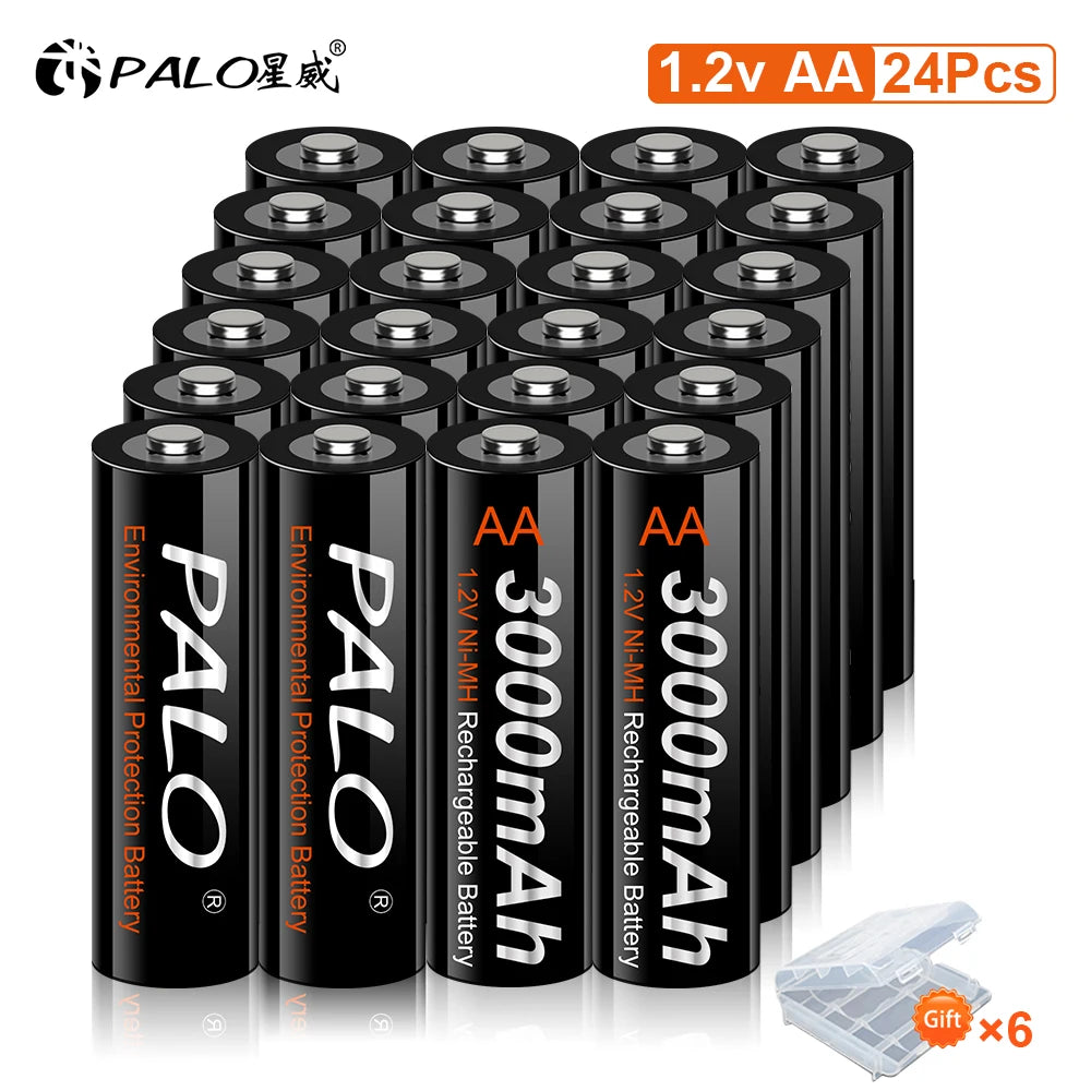 AA Ni-MH Rechargeable Battery 1.2V 3000mAh Low Self-Discharge Pre-Charged for Cameras and Electronics