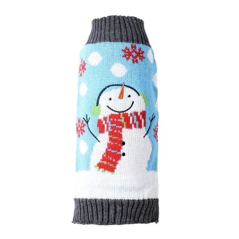 Christmas Knitted Dog Sweater – Winter Striped Cartoon Pet Coat, Sizes XXS–XXL (8.66–24.02 in / 22–61 cm Back)