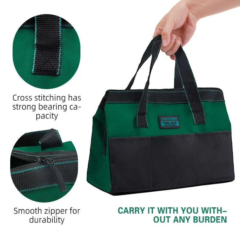 13-Inch Electrician Tool Bag – Multifunctional Oxford Cloth Portable Handheld Tool Organizer (31 x 21 x 17 cm / 12.2 x 8.3 x 6.7 in)