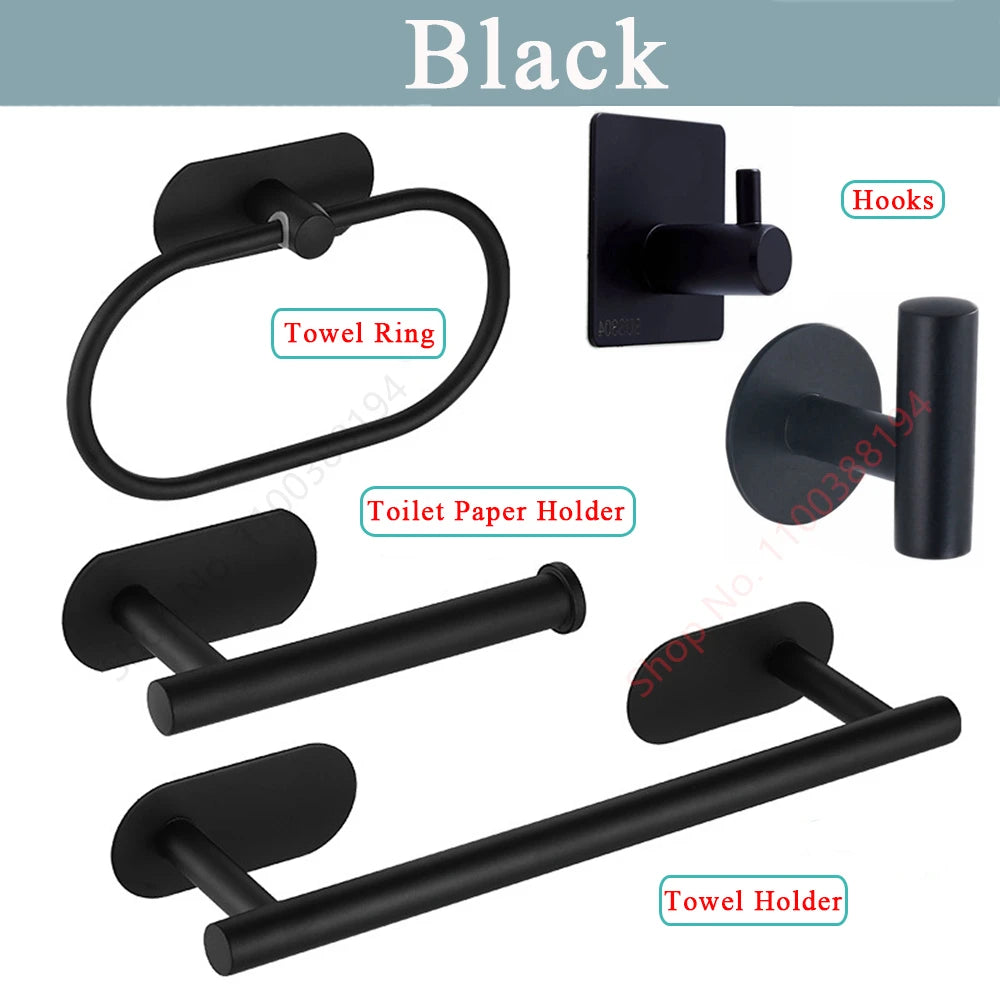 Self-Adhesive Stainless Steel Toilet Paper Holder — No-Drill Wall Mount Tissue & Towel Dispenser (Holds up to 30 cm / 11.8 in)