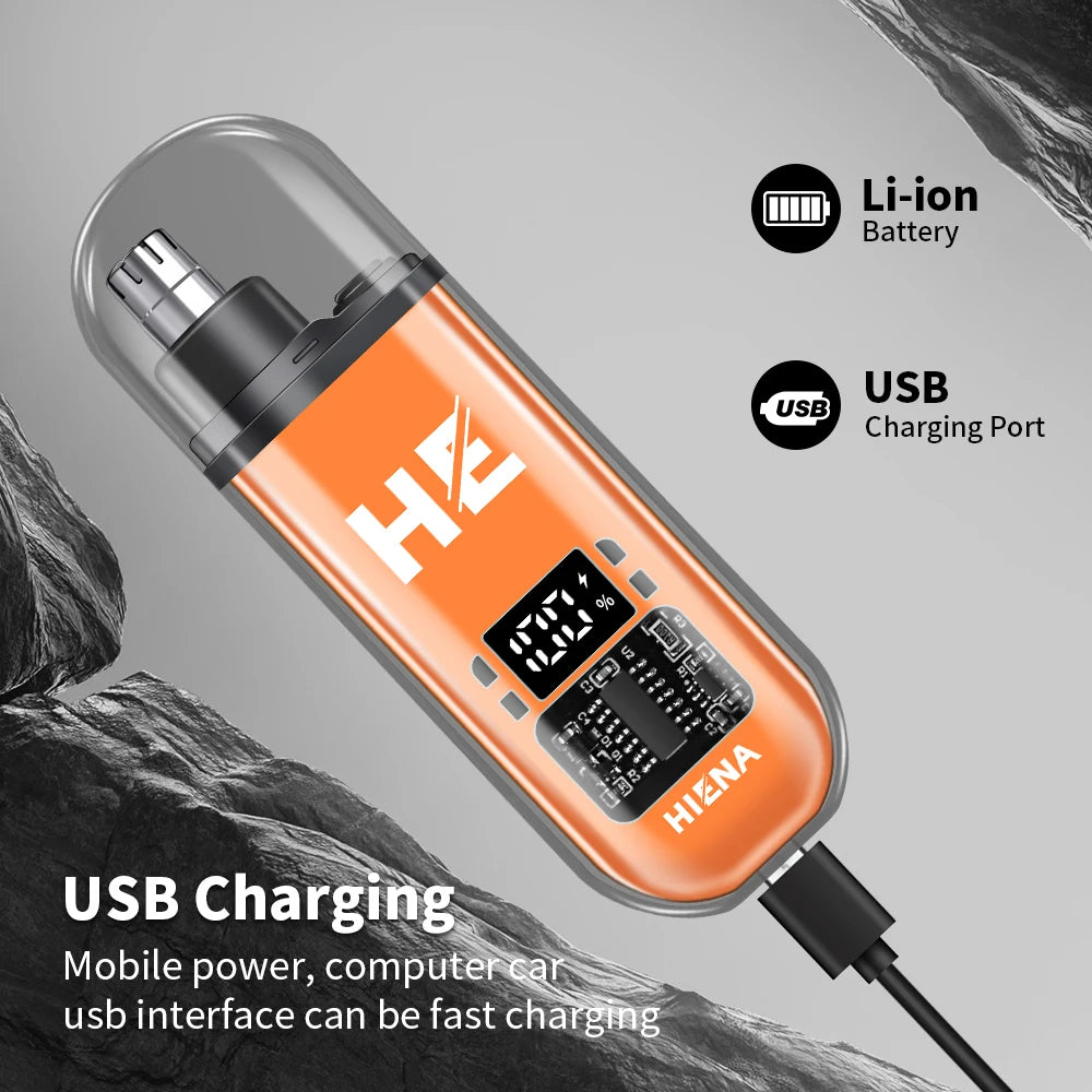 Rechargeable Nose & Ear Hair Trimmer – Portable Electric USB Groomer with 1-Hour Runtime & Cleaning Brush
