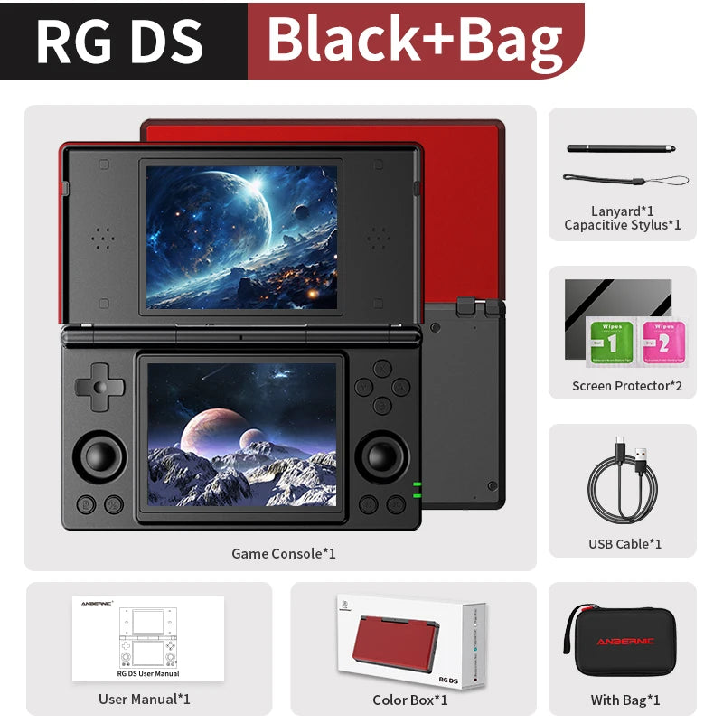 Dual-Screen Flip Handheld Game Console 4.0 in (10.16 cm) IPS Touchscreen — Android 14, 4000mAh, WiFi 2.4/5G & Bluetooth 4.2, TF up to 2TB
