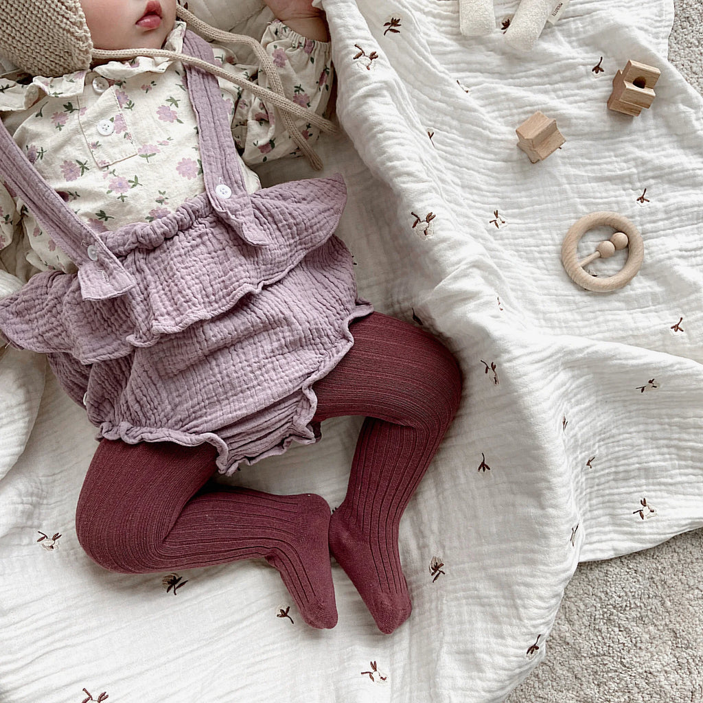Baby Girl Cotton Tights - Knitted Infant & Toddler Pantyhose, Soft Stockings for Newborns & Kids
